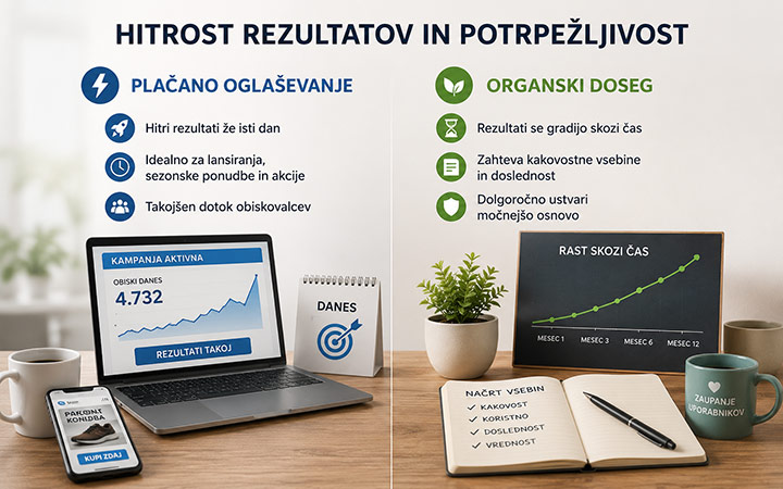 Plačano oglaševanje VS organski doseg Plačano oglaševanje VS organski doseg